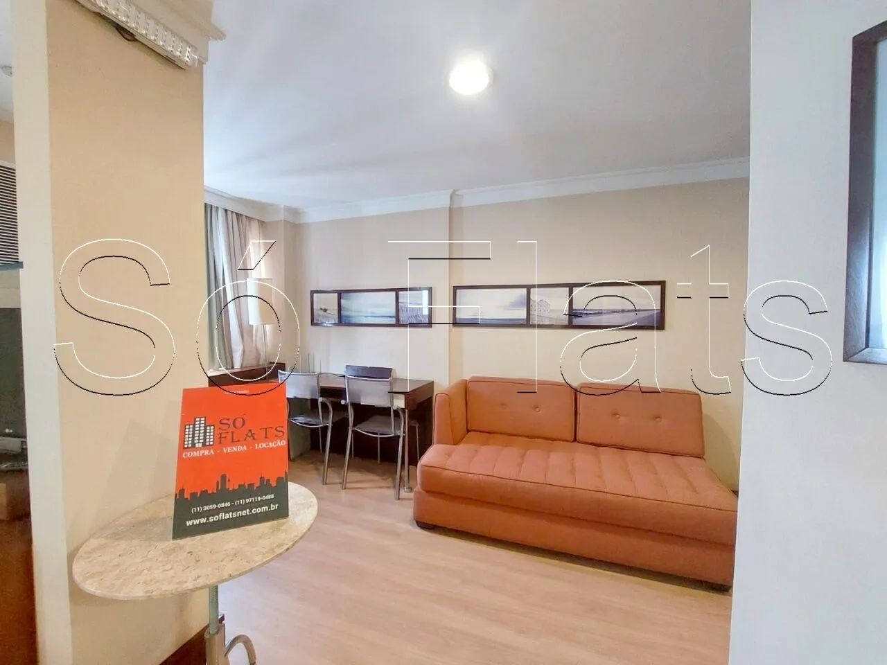 International Plaza com 1 dormitório com copa, sala, quarto com suíte nos Jardins. - Foto 5