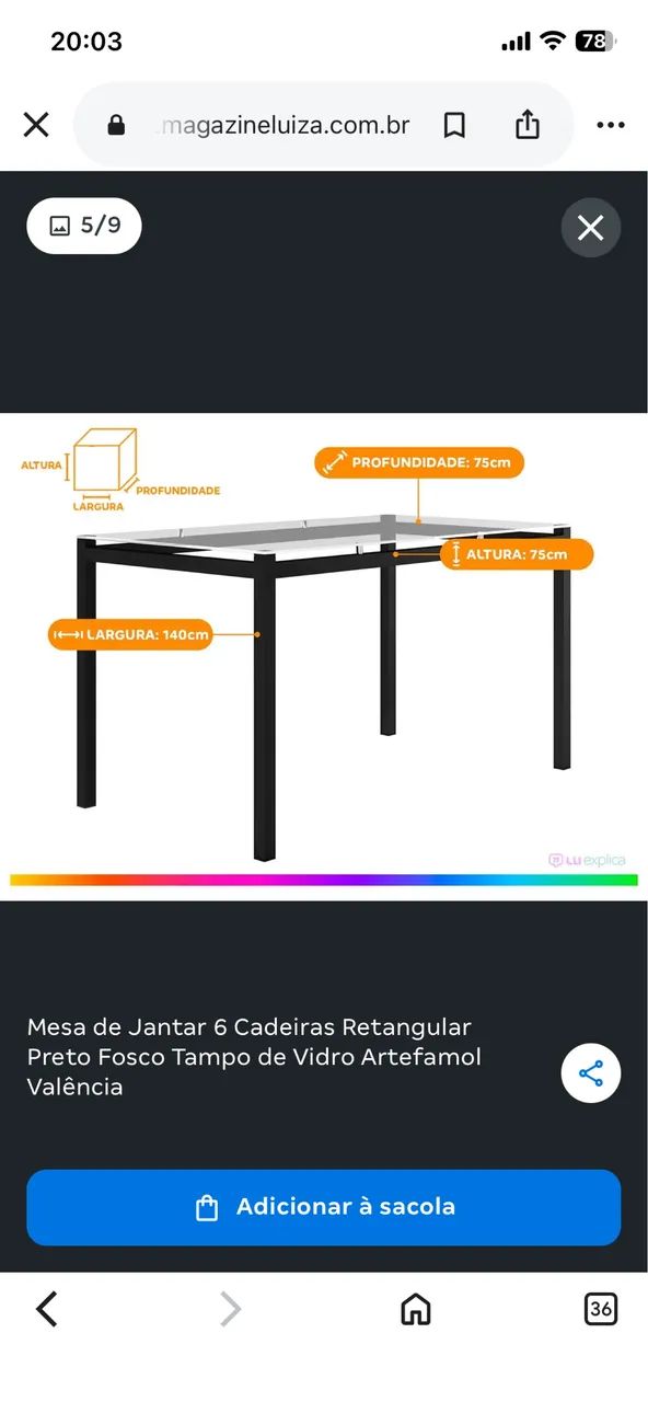 Mesa de jantar com 6 cadeiras  - Foto 4