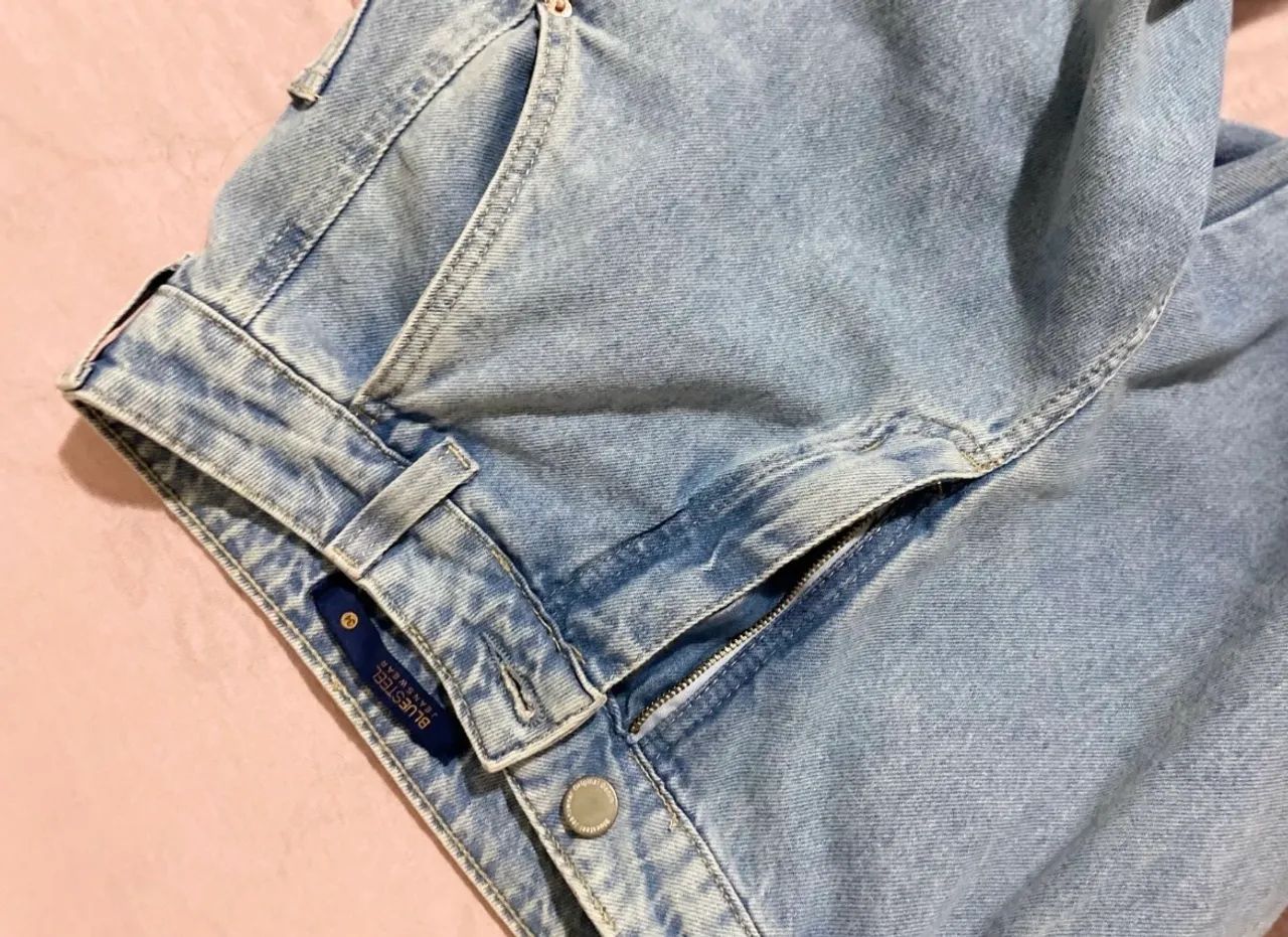 calça jeans cargo azul clara - Foto 2