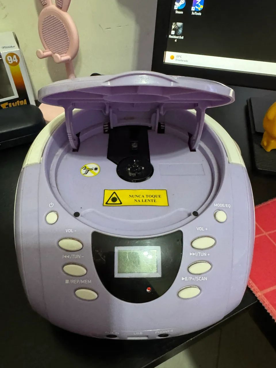 CD Player rádio lenoxx lavanda  - Foto 4