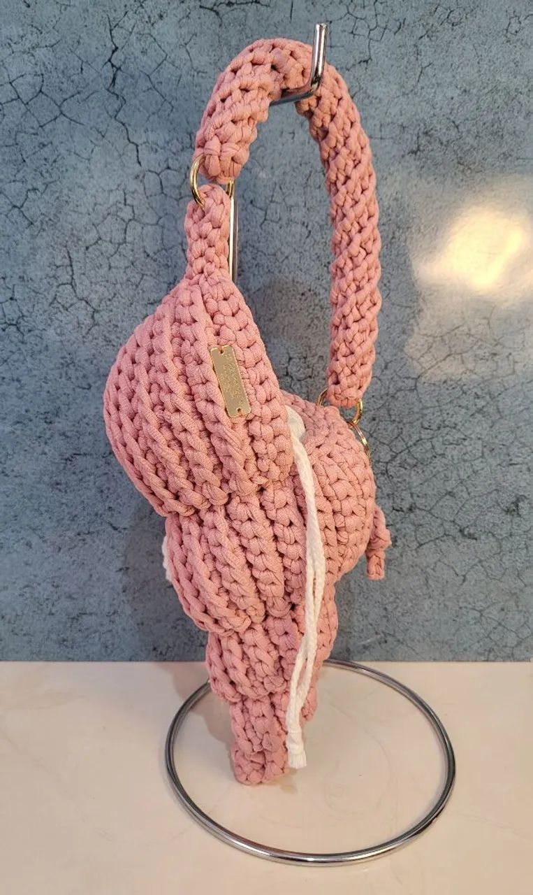 Bolsa concha caracol em crochê  - Foto 5