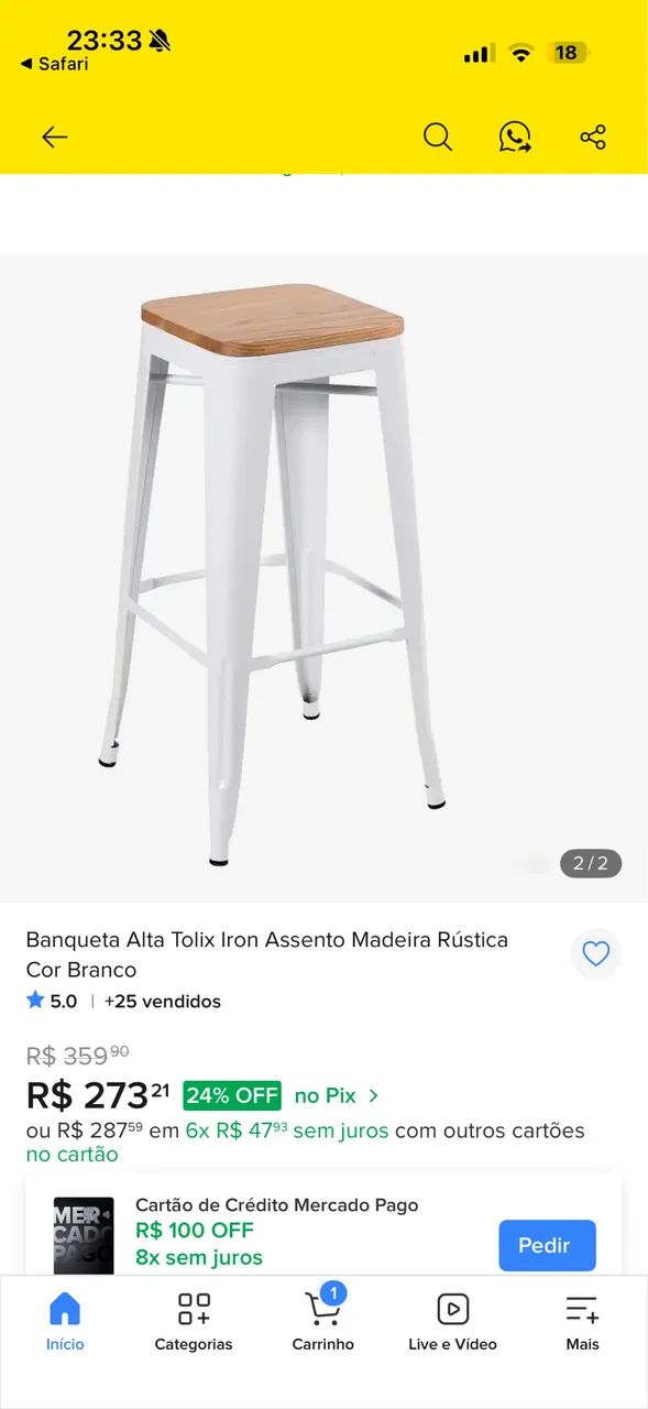 3 Banquetas altas Tolix Iron - Branca  - Foto 4