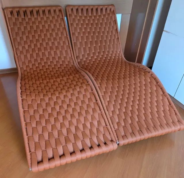 Espreguiçadeira Em Tricô Náutico Para Área Externa Piscina - Foto 4