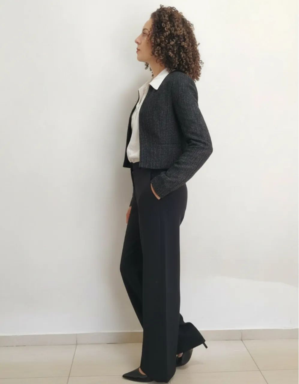 Casaco Tweed Preto - Foto 4