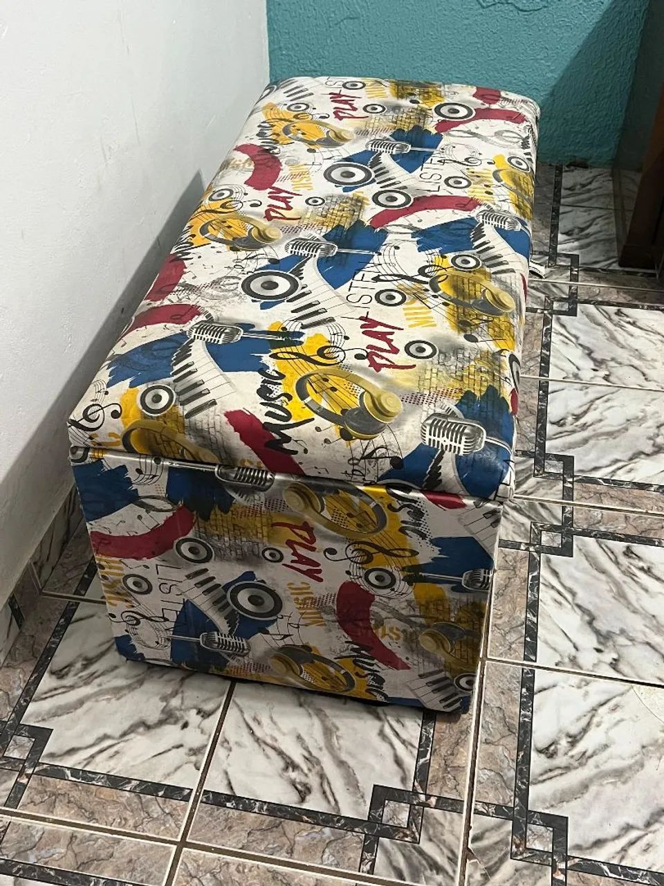 Baú Puff Infantil 80cm largura - Foto 3