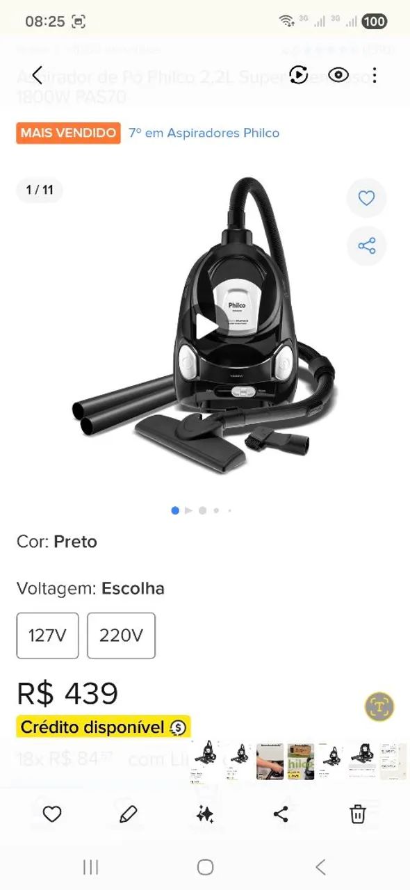 ASPIRADOR DE PO PHIILCO PAS 70