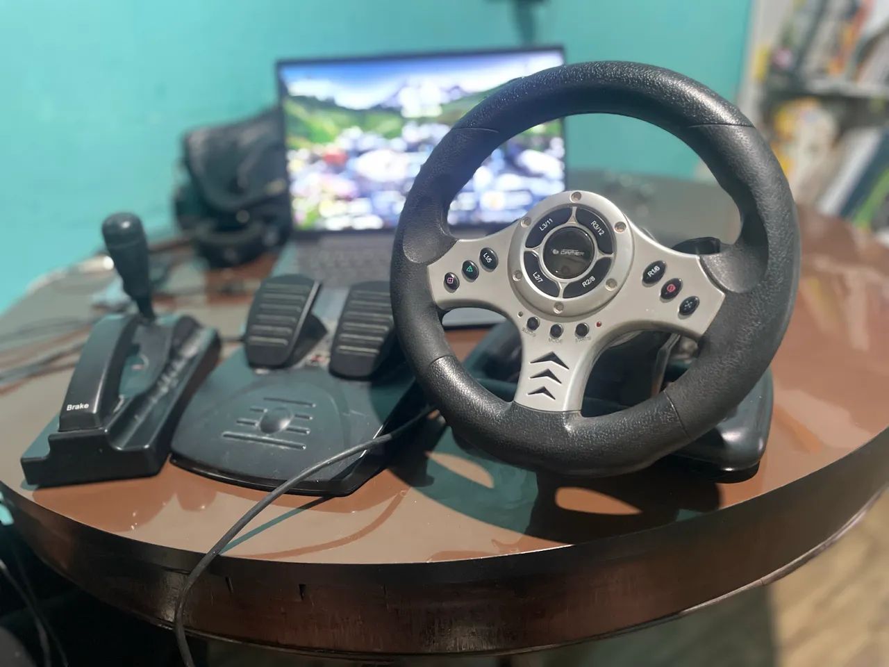 PS2 Slim - c/ voltante, pedal e câmbio  - Foto 3