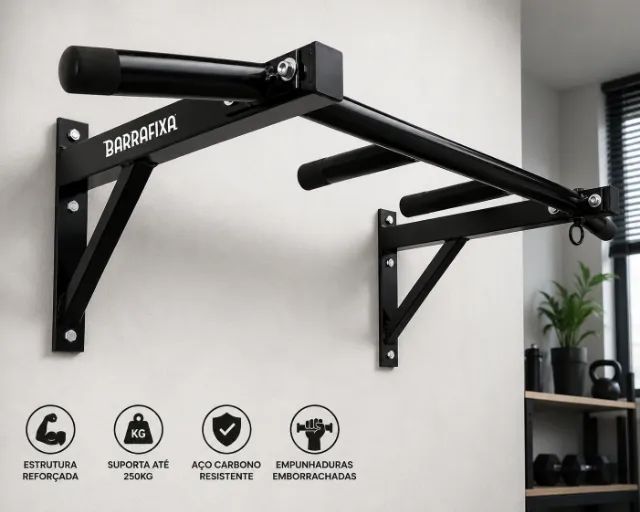 Barra Fixa De Parede Pull-up Modelo Externo Interno Completa