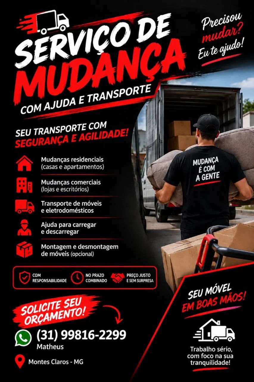 Vc precisa de ajuda pra se mudar 