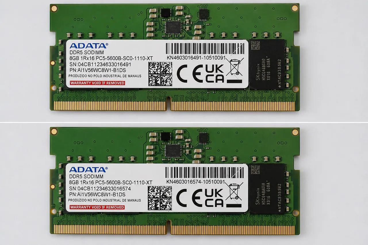 Kit 16GB DDR5 4800MHz ADATA para Notebook (2x8GB) SO-DIMM