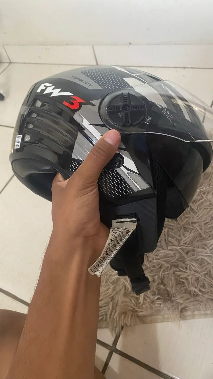 CAPACETE FW3 ABERTO COM ÓCULOS  - Foto 3