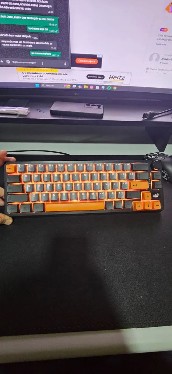 Teclado mecanico MathewTech MK67 65% com display led USB-C, Bluetooth, 2.4GHz