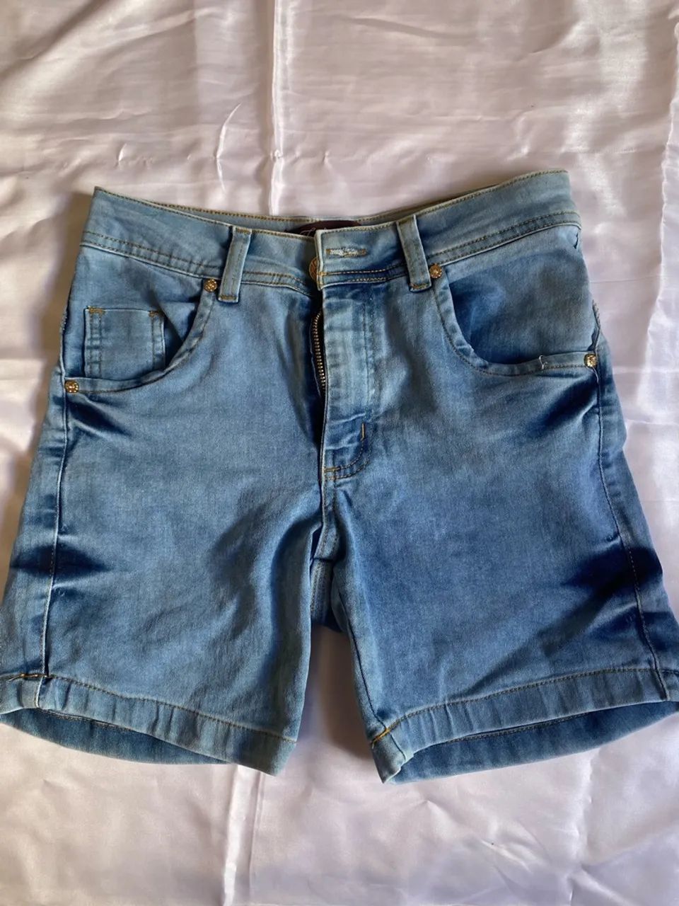 Short jeans azul claro - Foto 4