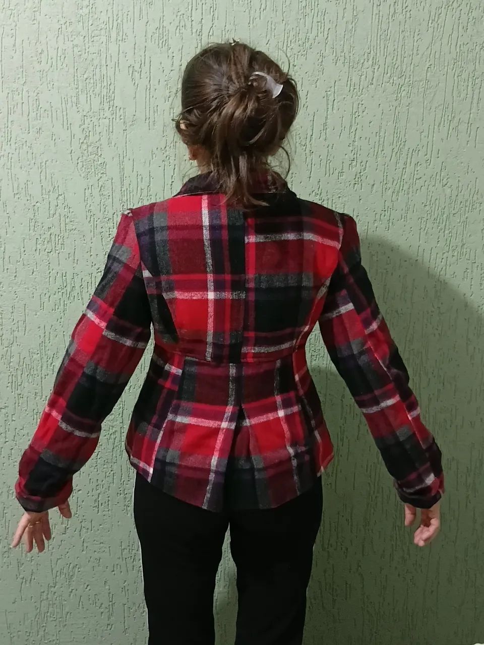 Casaco xadrez vermelho M - Foto 2