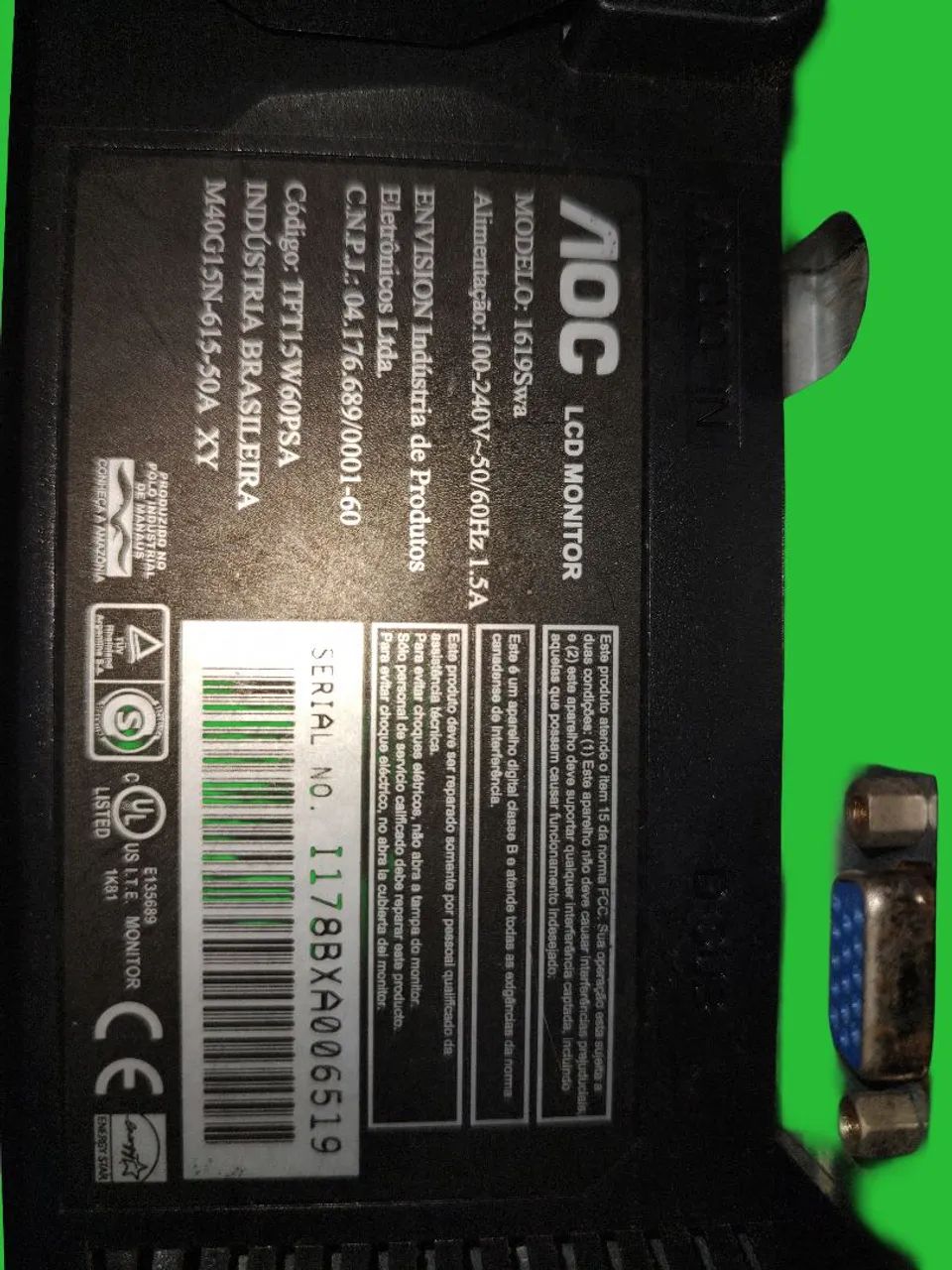 Monitor AOC LCD 1619S (16") - Foto 4