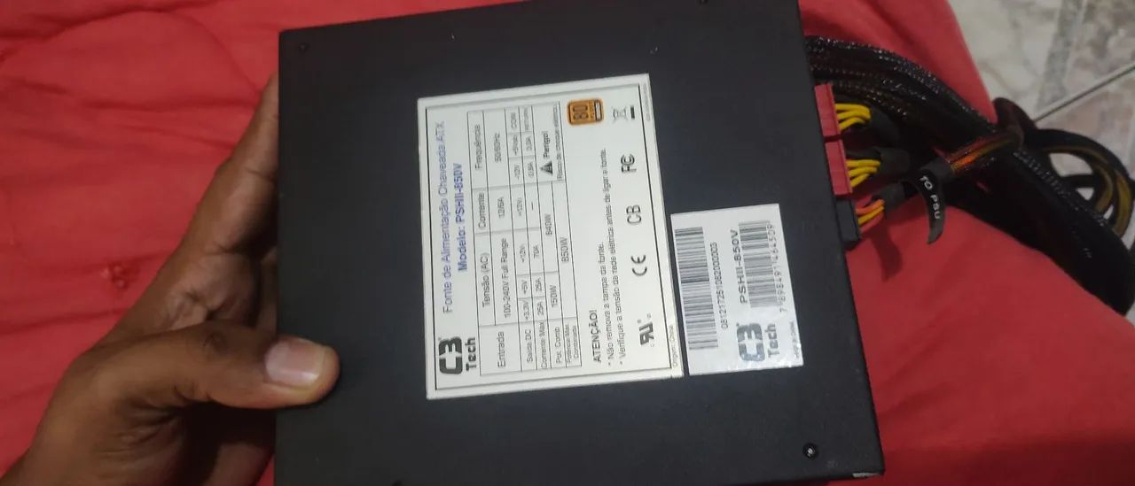Fonte de Pc  modular  Power x 850w 80 plus - Foto 2