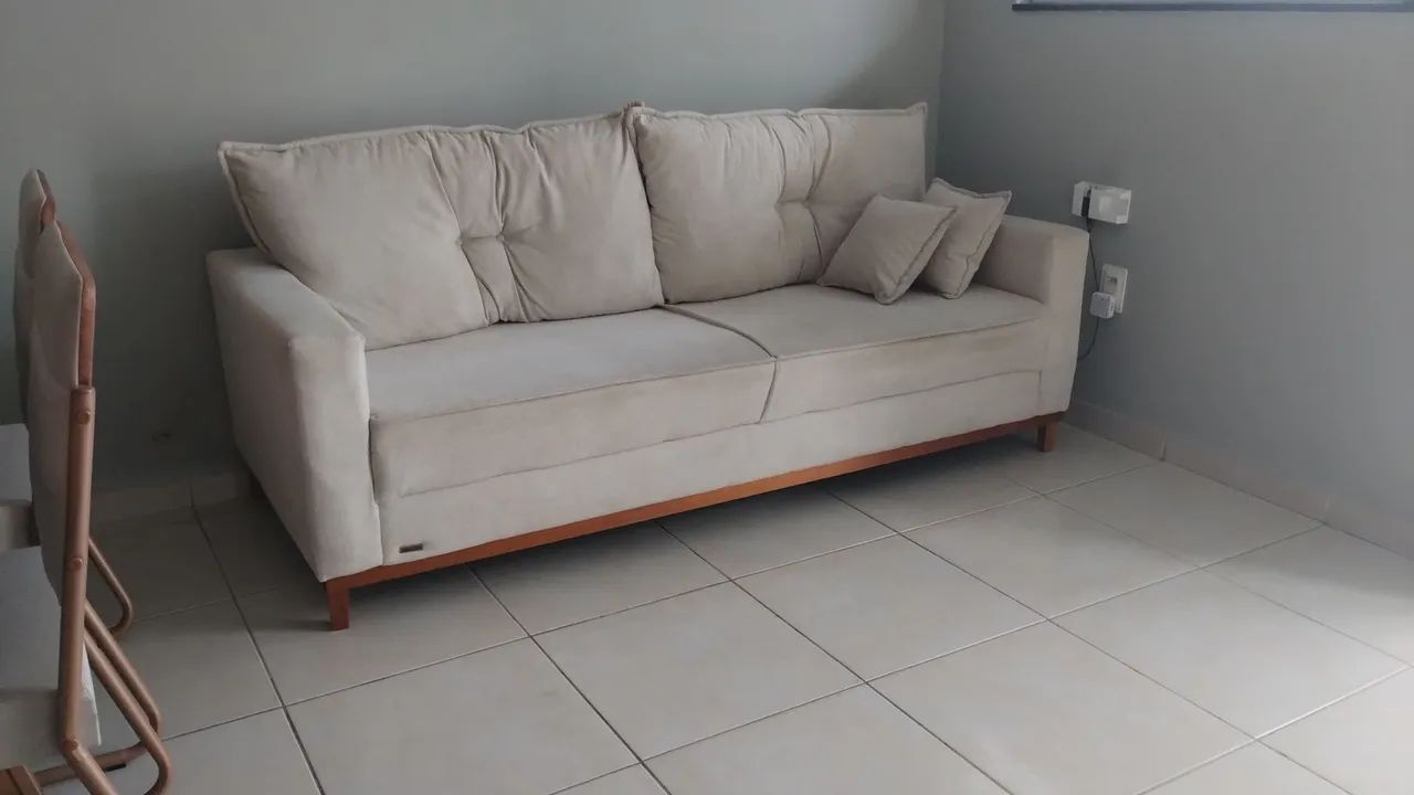 Sofá Living Malibu 2,00m Bege Bouclê