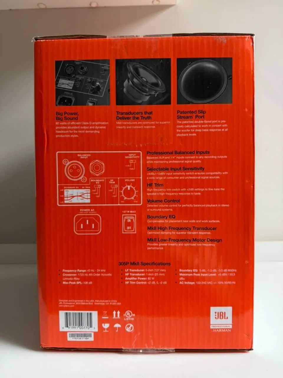Monitor de Referência JBL 305P MKII, Ativa, 5 Polegadas, Preto - Novo, lacrado - Foto 3
