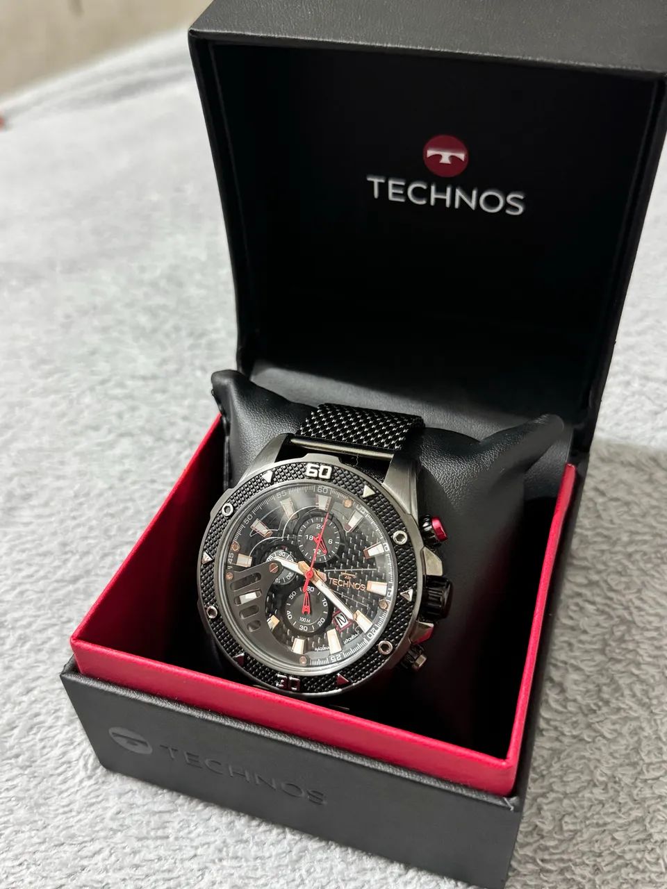 RELÓGIO TECHNOS TS CARBON GRAFITE - NOVO - Foto 2
