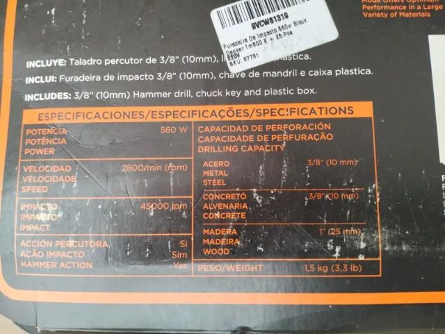 Furadeira de Impacto 3/8" (10mm) 560W, 220V com Maleta - Foto 6