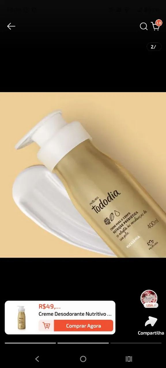 Hidratante Corporal Tododia Macadâmia 400ml - Foto 2