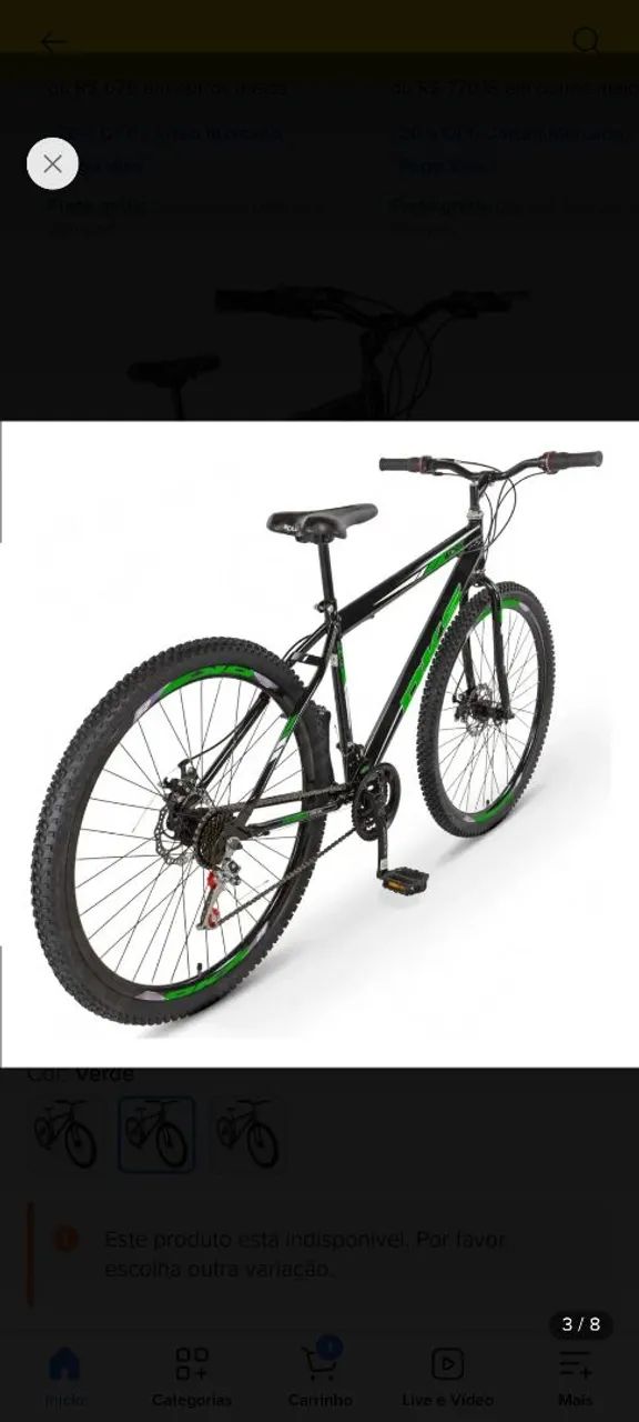 Bicicleta Aro 29 Freio A Disco Aço Cor preto é Verde - Foto 3
