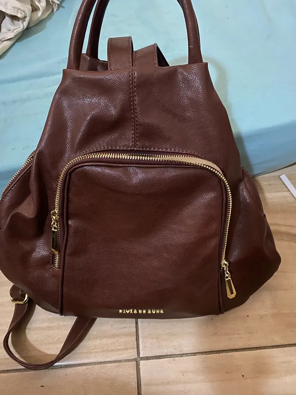 Bolsa / Mochila Couro - NOVA