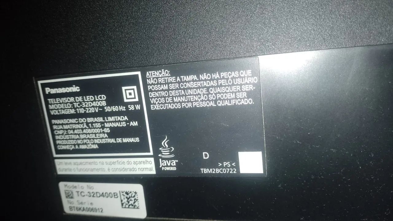 TV Panasonic 32" LED HD TC-32D400B (NÃO É SMART) - Foto 4