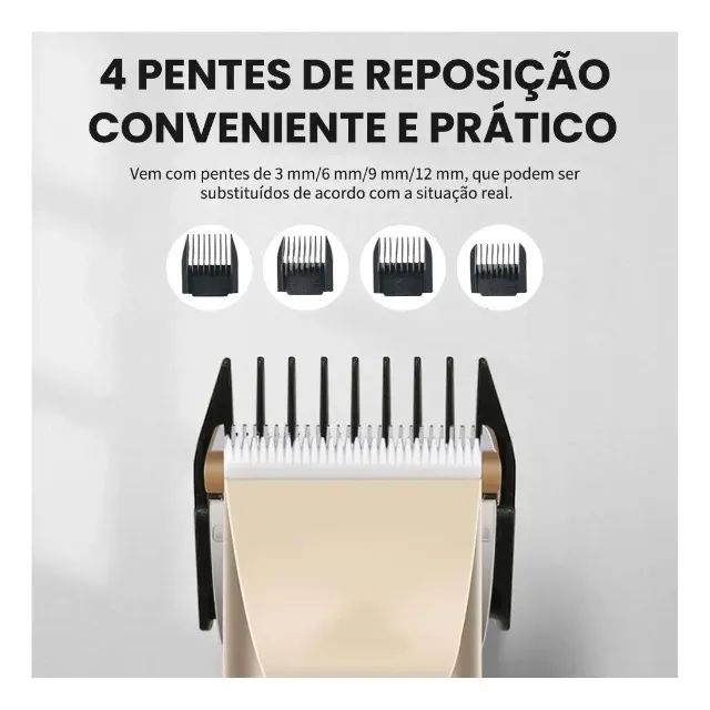 Máquina De Tosa Profissional Sem Fio P/ Cães E Gatos - Foto 6