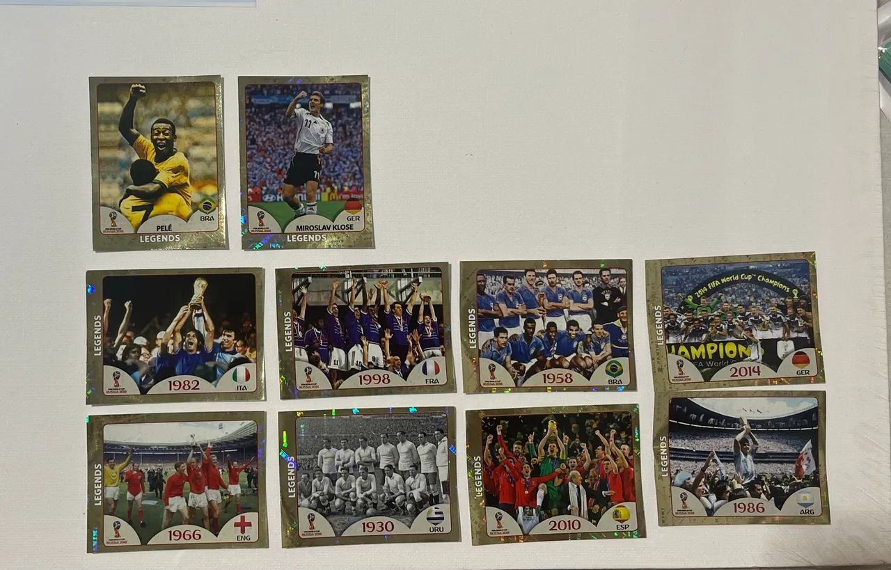 Todas as figurinhas Legends Copa 2018