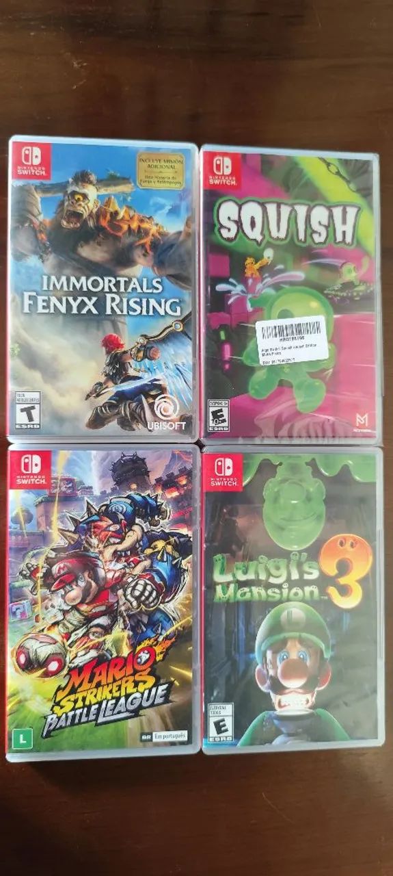 Lote com 4 jogos para Nintendo Switch