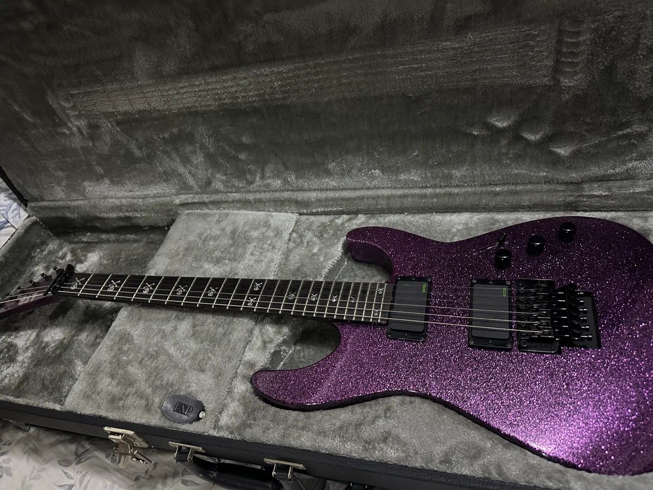 guitarra kirk purple sparkle