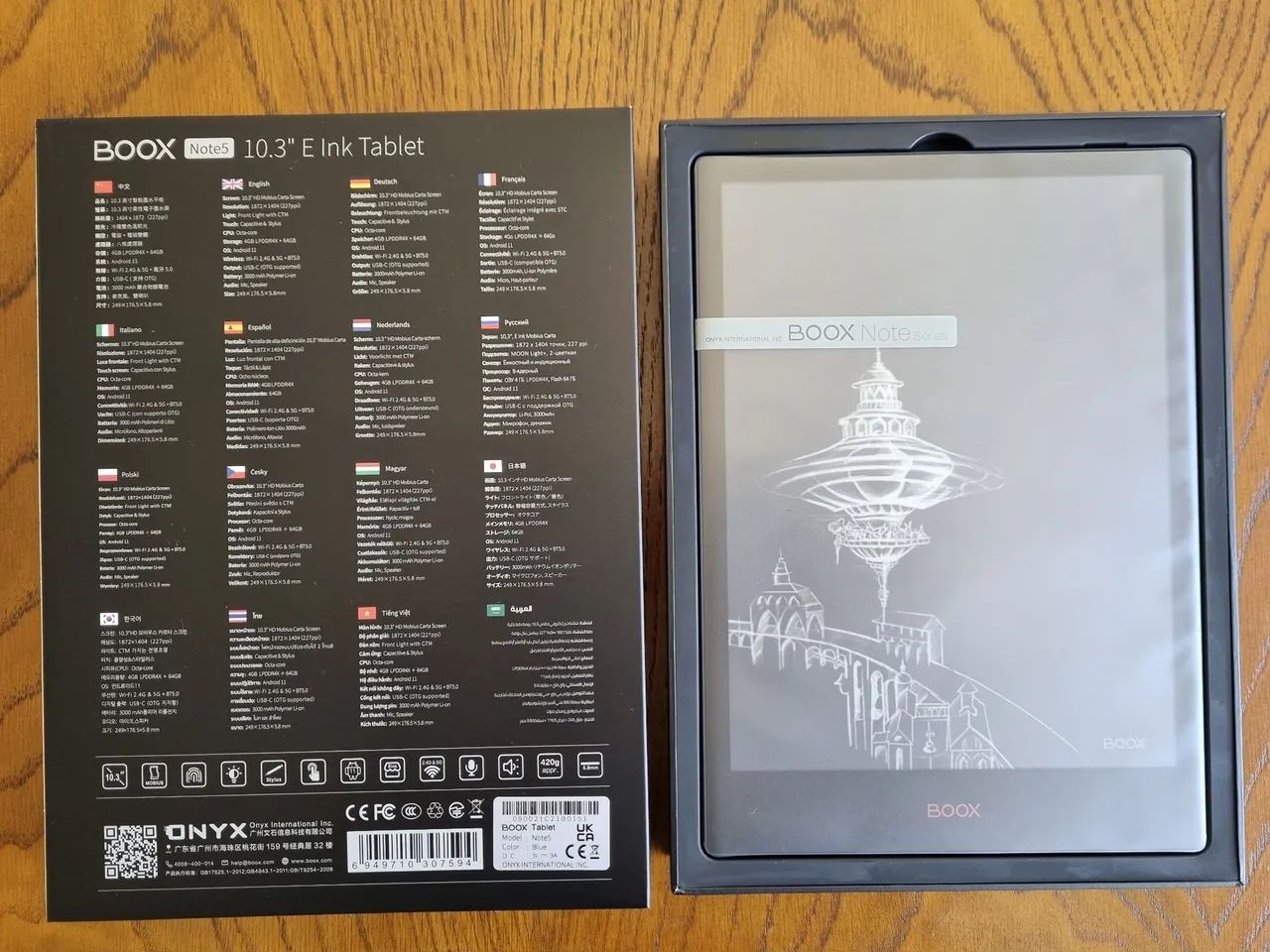 Onyx Boox Note 5 tablet Android e-ink na caixa e com capa original  - Foto 5