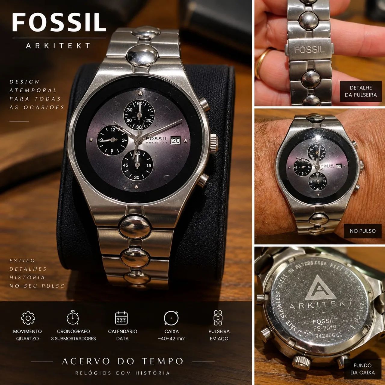 FÓSSIL ARKITEKT FS-2919 CRONÓGRAFO/ 40MM