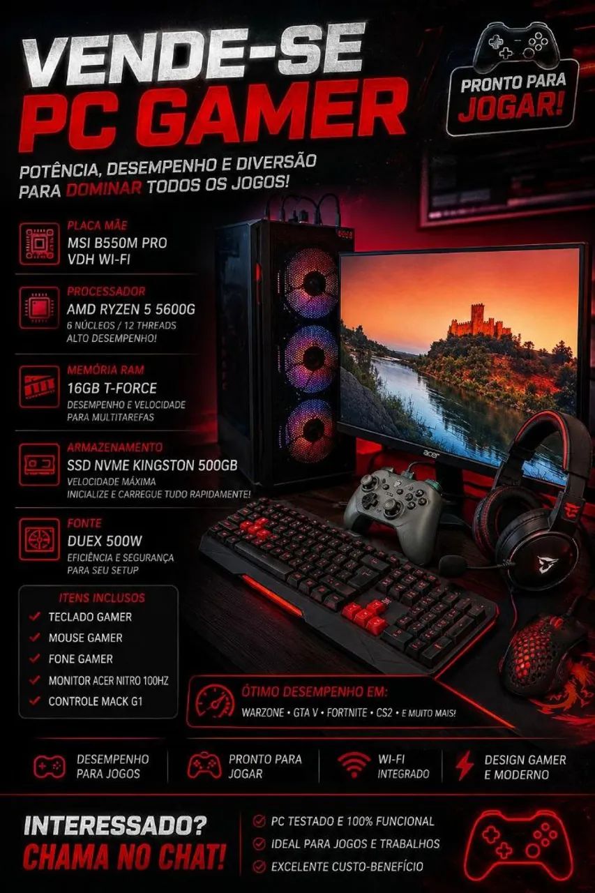 PC COMPLETO - Usado para jogar 