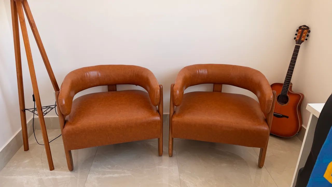 2 Poltronas Orgânicas Caramelo | Madeira | Design Premium - Foto 4