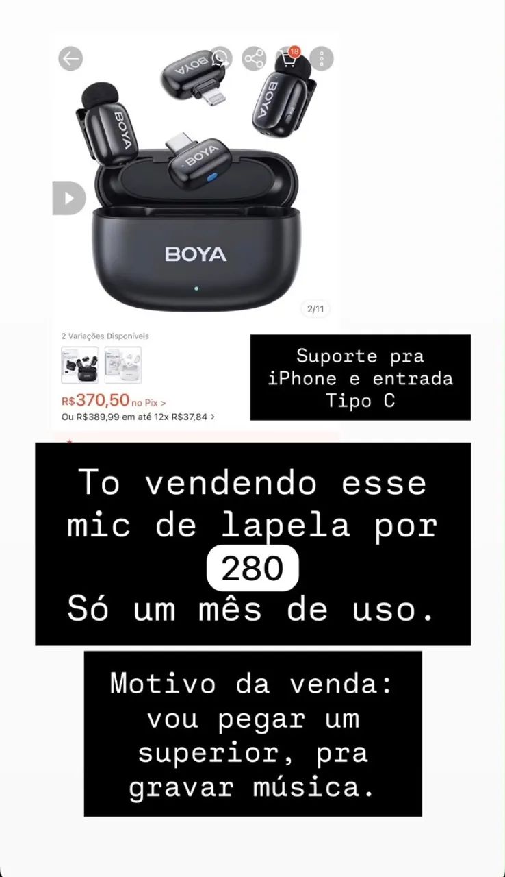 Mic Lapela para iPhone e Android - Boya Mini - Foto 2