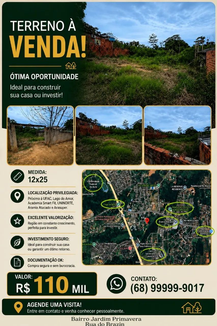 Terreno 12x25 - Ótima localização 