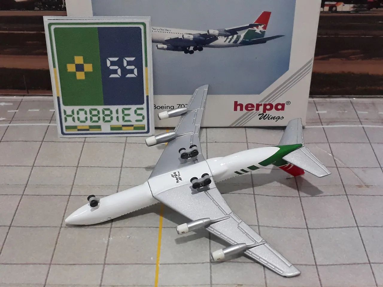 Miniatura Avião Herpa 1/500 Air Seychelles Boeing 707-300 - Foto 3