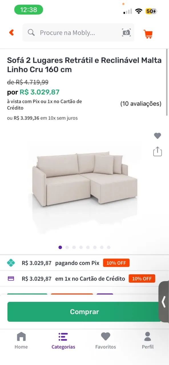 Sofá retrátil - linho cinza  - Foto 3