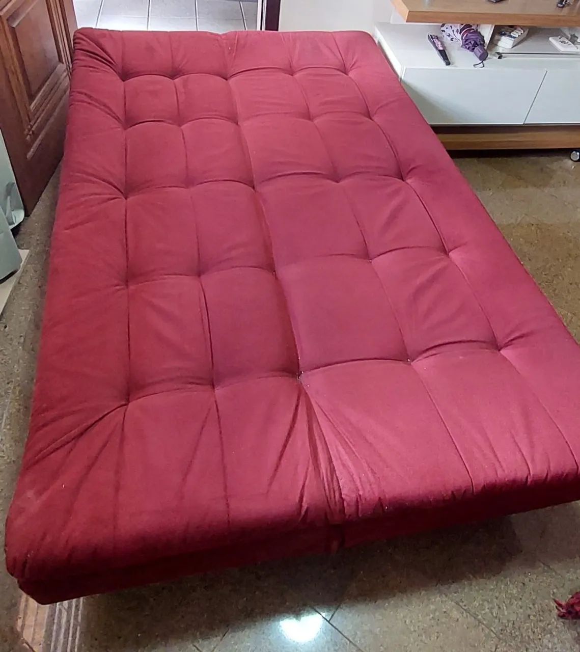 Sofá-Cama Linoforte com Tecido Suede 1.85cm 65746288346499123