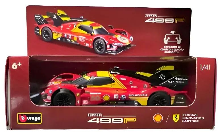 Ferrari 499p Shell Racing Legends Burago 1/41 Bluetooth Vermelho - Foto 5