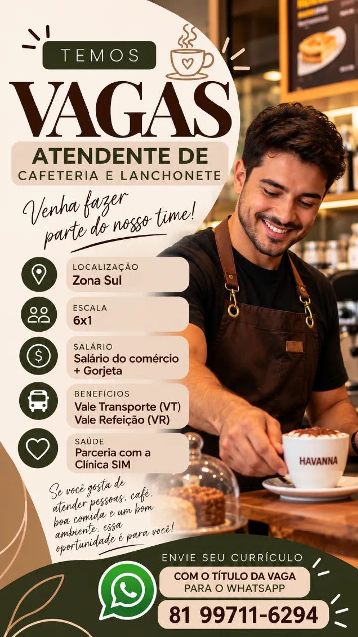 Atendente de Cafeteria 