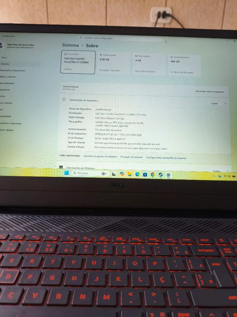 Vendo notebook Dell G15 RTX 3050 - Foto 3