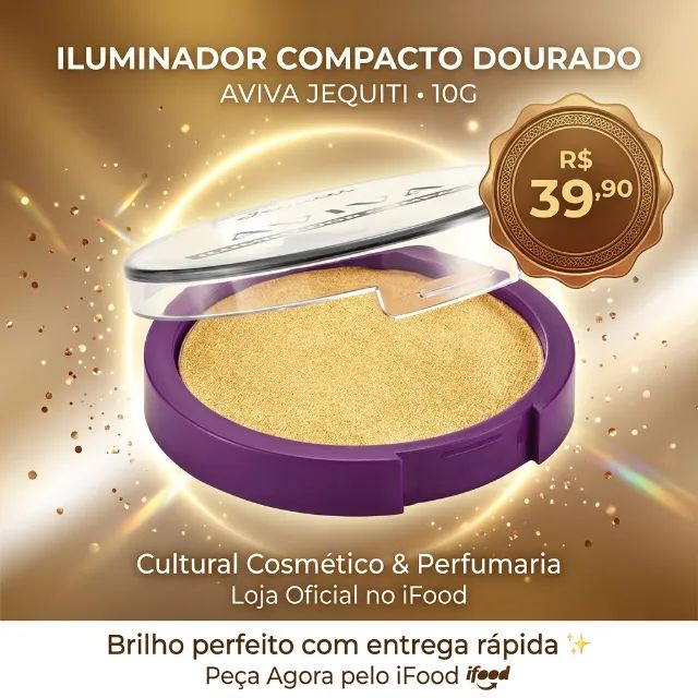 Iluminador Compacto Dourado Aviva Jequiti , 10g