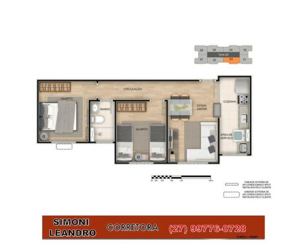 SCL - 75 - Boa Esperança/ Apartamento 2quartos / 33m² a 42m²/ lazer completo/ elevador/ - Foto 2
