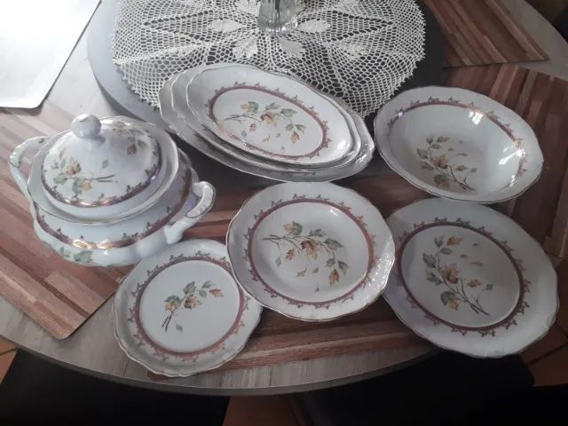 Jogo de Louca Antiga 1967 com filetes em dourado - Foto 5