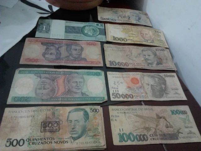 cedulas antigas nacionais no estado cruzeiros e cruzados novos valor historico conservadas