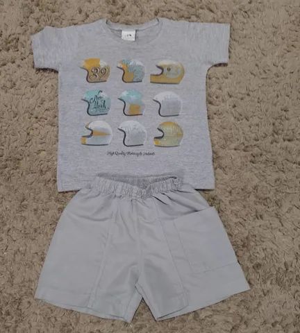 conjunto camiseta/bermuda malwee - tamanho 1 ano