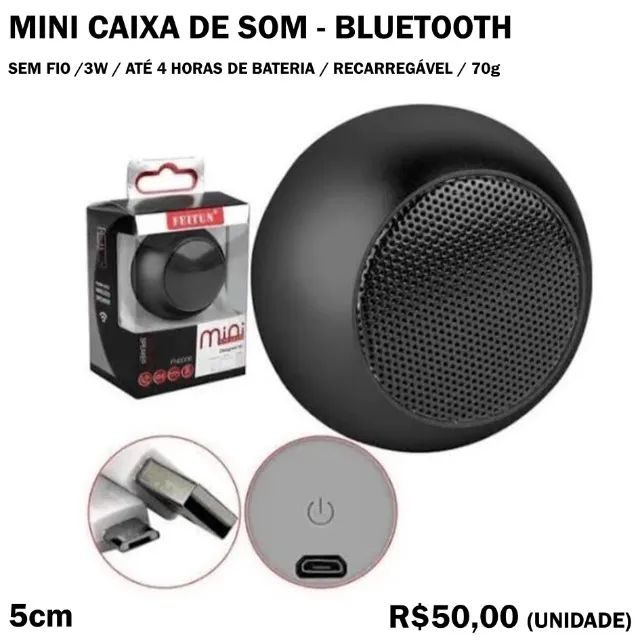 Mini Caixa de Som Bluetooth Super Potente